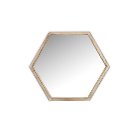 H2H Hexagonal Wooden Wall Mirror H21712872